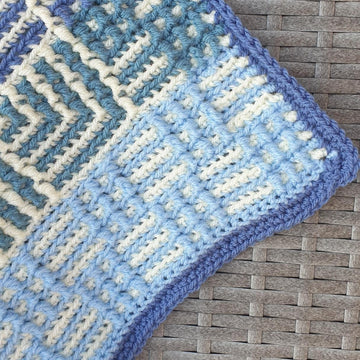 Mosaic Pinwheel Blanket in Blues
