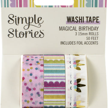 Simple Stories Magical Birthday Washi Tape 3/Pkg - 619994