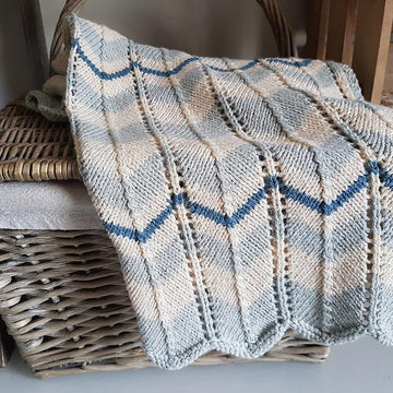 Chevron Stripe Baby Pram Blanket