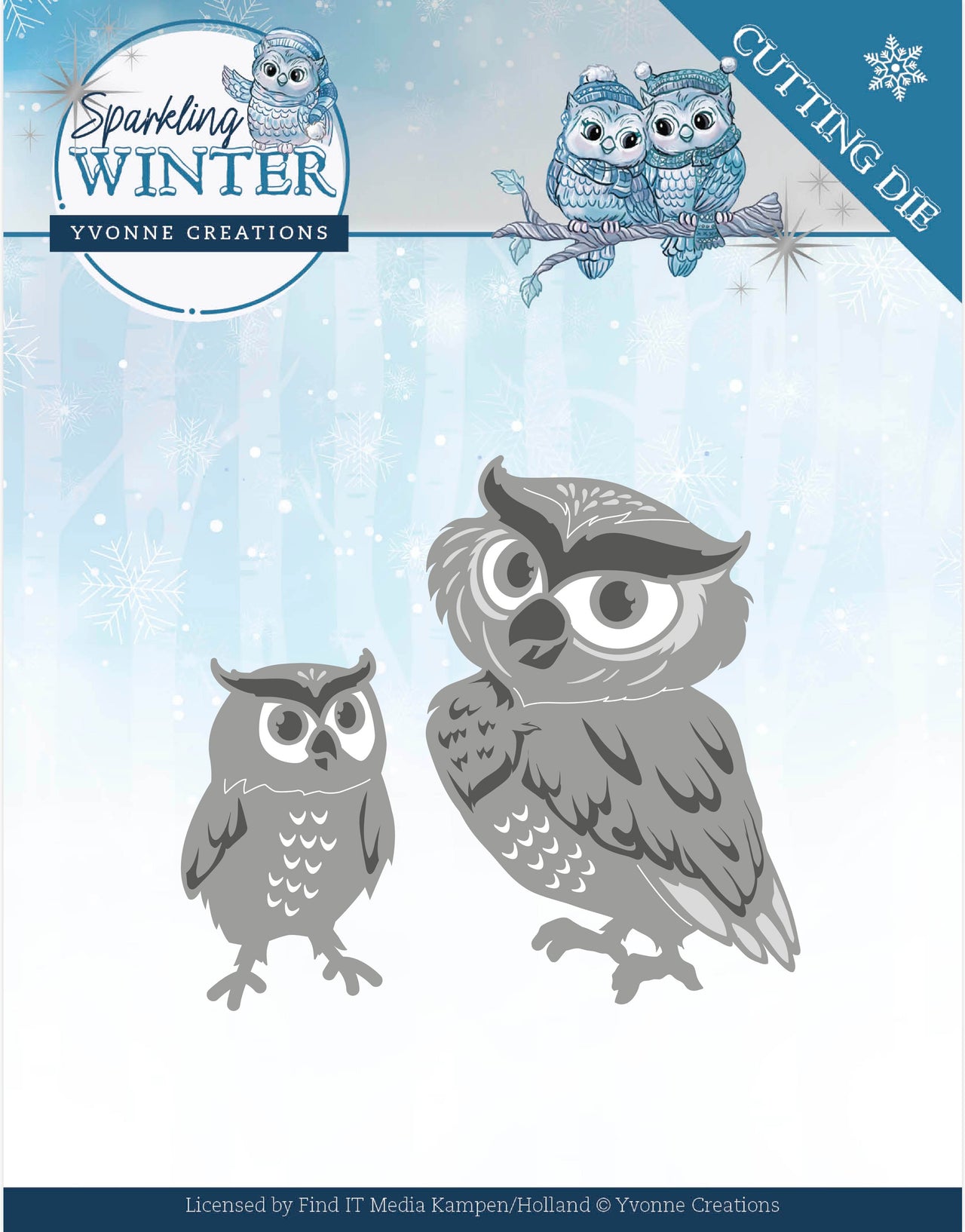 Find It Trading Yvonne Creations Die - Winter Owls, Sparkling Winter