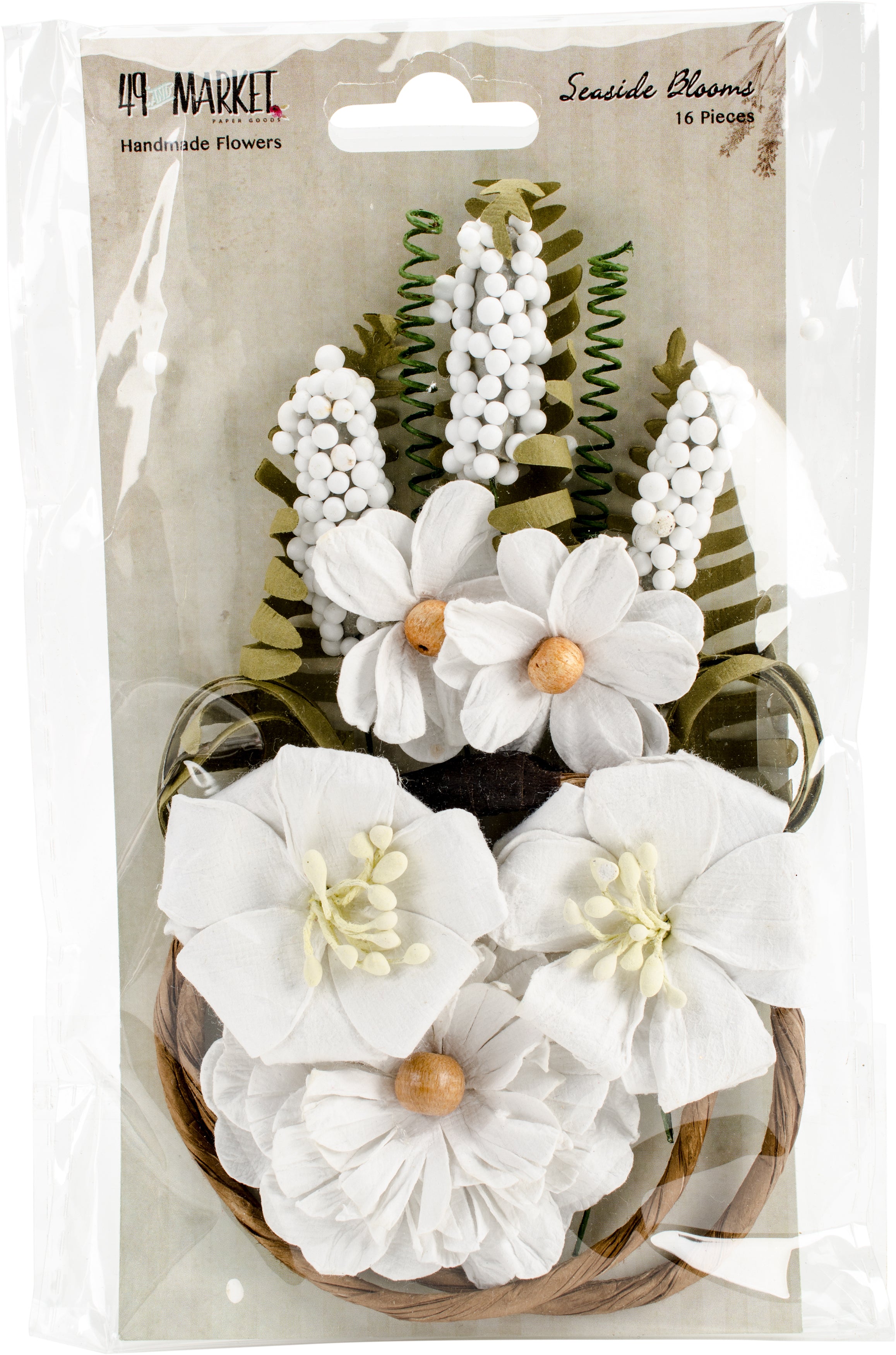 49 And Market Seaside Blooms 16/Pkg - Cotton, 1.5" - 2.25"