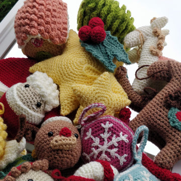 Christmas Ornaments Bundle Crochet angel elf reindeer santa rocking horse gingerbread house cookie sugar cane mistletoe