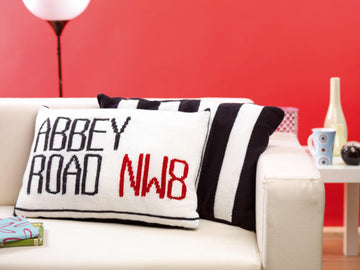 Abbey Road Zebra Crossing Cushion, Knitting Pattern