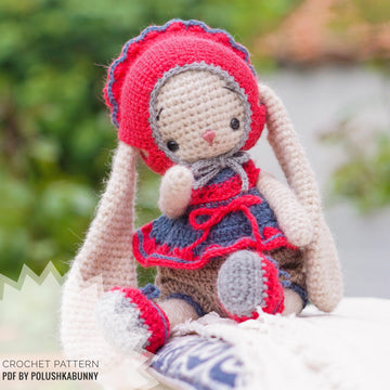 Crochet Pattern - Doll Clothes - Outfit Cute Little Girl for Bunny toy