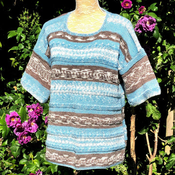 Astryd - Mock Fair-Isle Over-Size Top