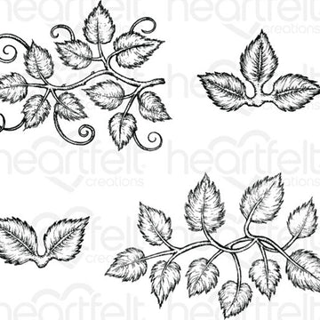 Heartfelt Creations Cling Rubber Stamp Set 5"X6.5" - Leafy Accents 1" To 4.5"