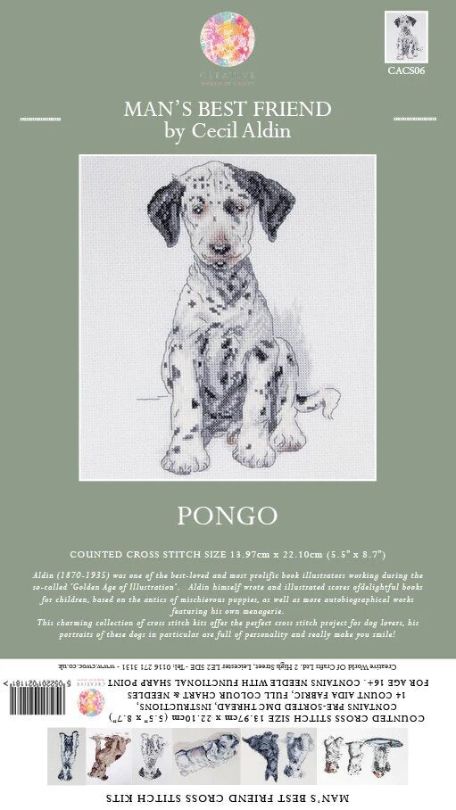 Creative World of Crafts Pongo Cross Stitch Kit - One Size