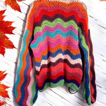 Wavy Oversized Crochet Jumper