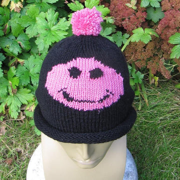 FREE Smiley Roll Brim Bobble Beanie