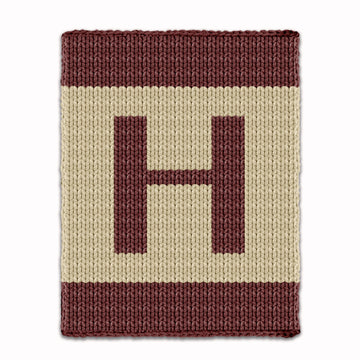 Letter H - Intarsia chart for finger knit blanket