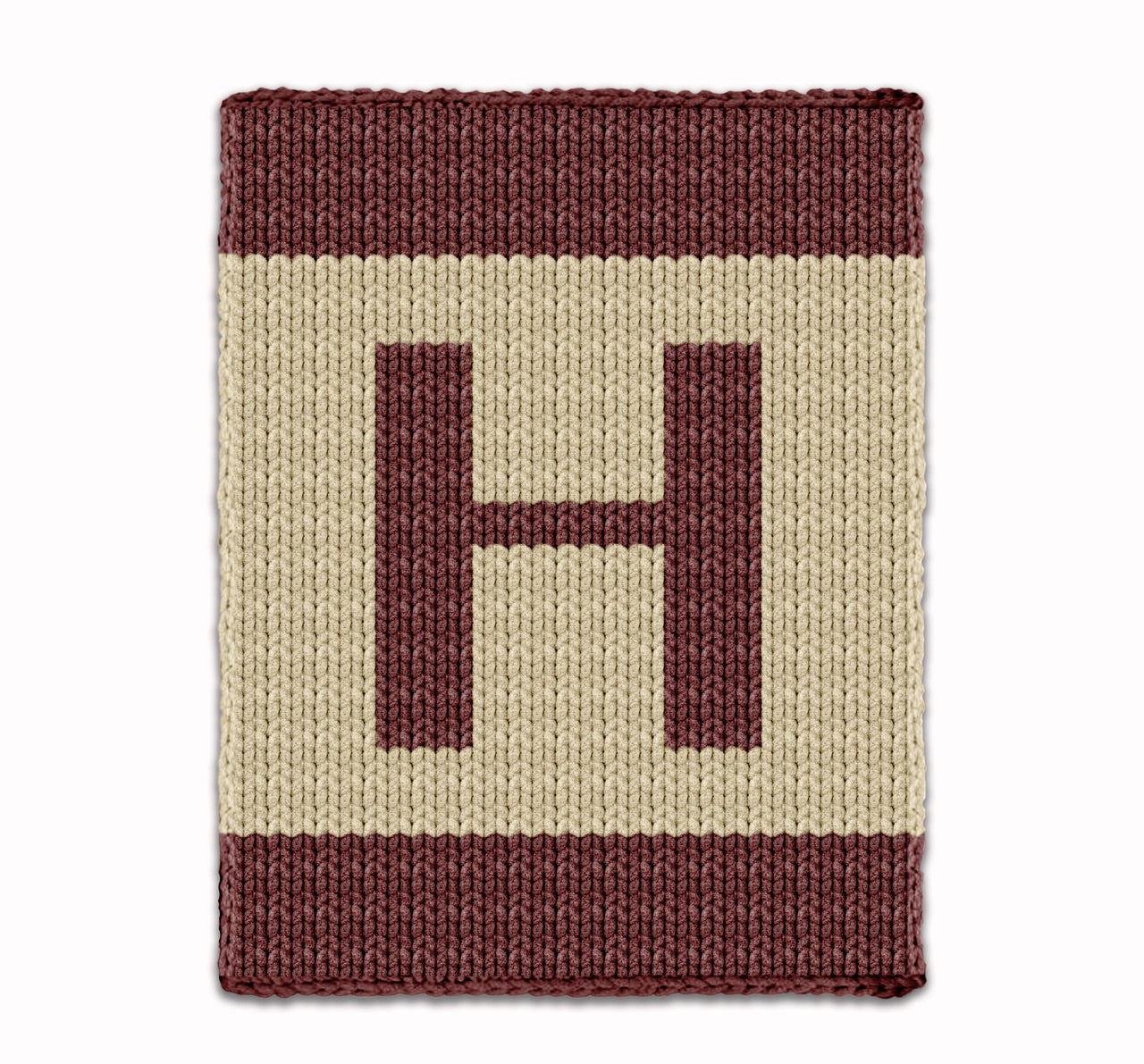 Letter H - Intarsia chart for finger knit blanket