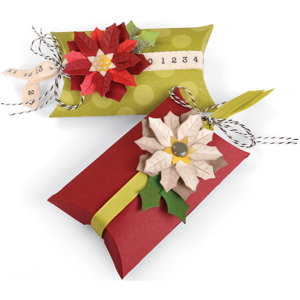 Sizzix Thinlits Dies By Jen Long 7/Pkg - Pillow & Poinsettias Box