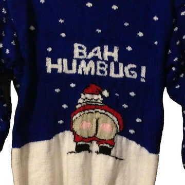 Christmas Cheeky Naughty Santa Bah Humbug Jumper