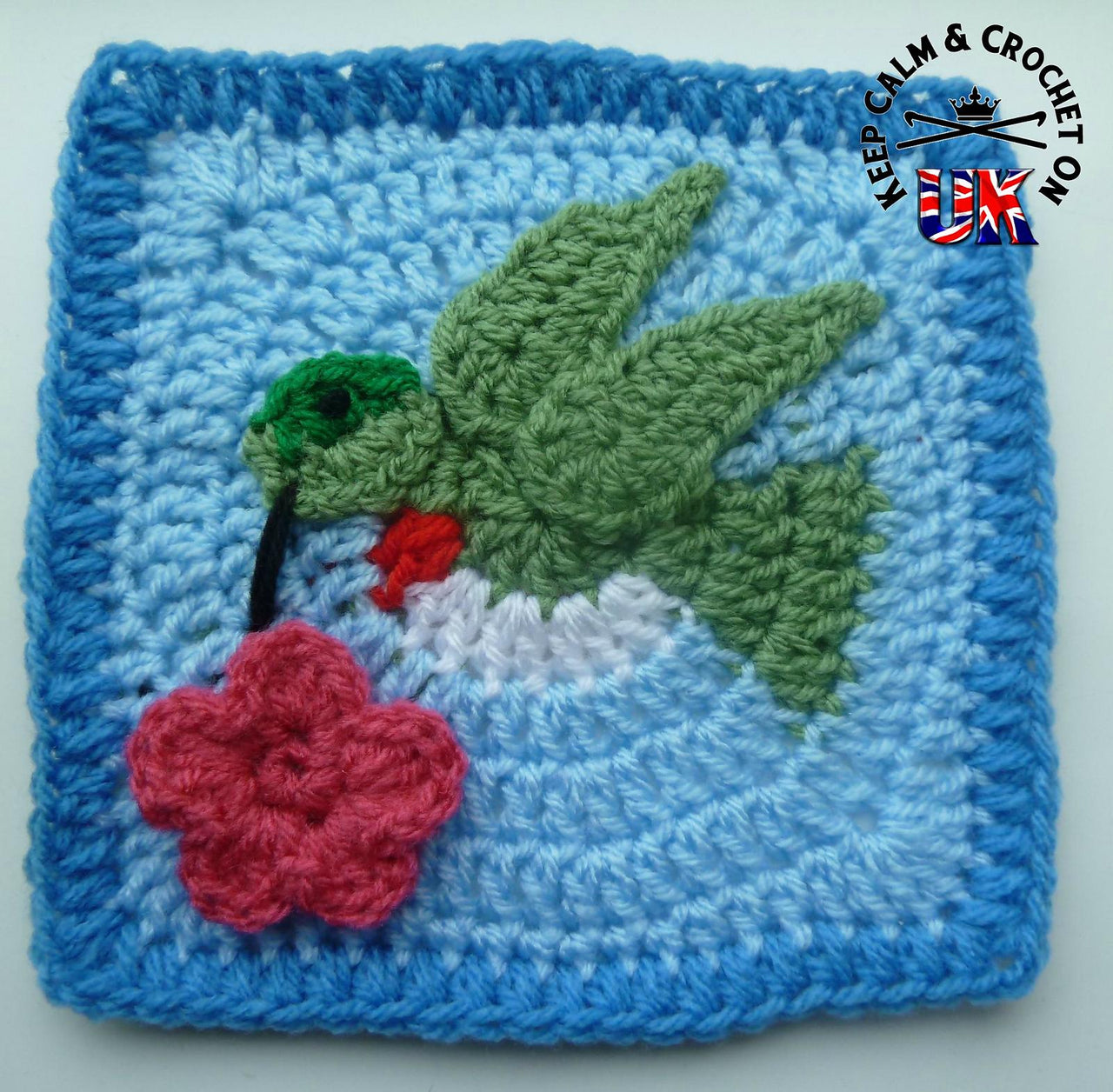 Humming Bird /Dove Afghan Square