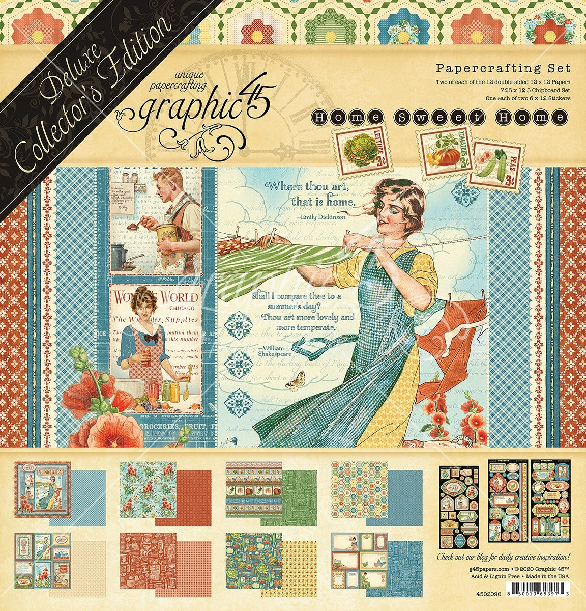 Graphic 45 Deluxe Collector's Edition Pack 12"X12" - Home Sweet Home