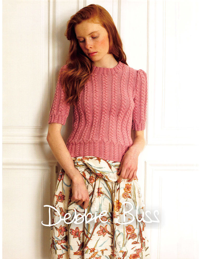 Cable Sweater in Debbie Bliss Bella - Downloadable PDF