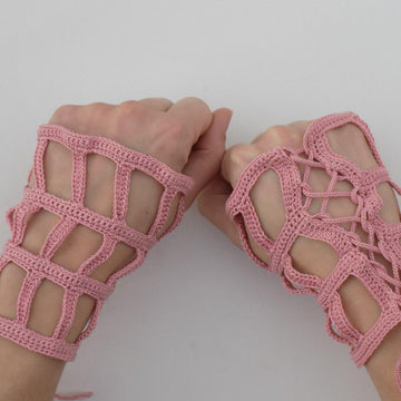 Romantic Lace Fingerless Gloves Crochet Pattern