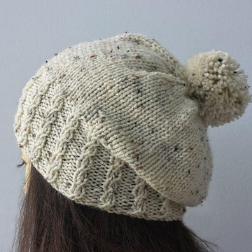 Mock Cable Pom Pom Hat