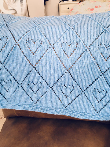 Lace Heart and Diamond Blanket