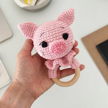 Pig Baby Lovey Blanket & Rattle Crochet Pattern PDF – Cute Stuffed Toy Tutorial