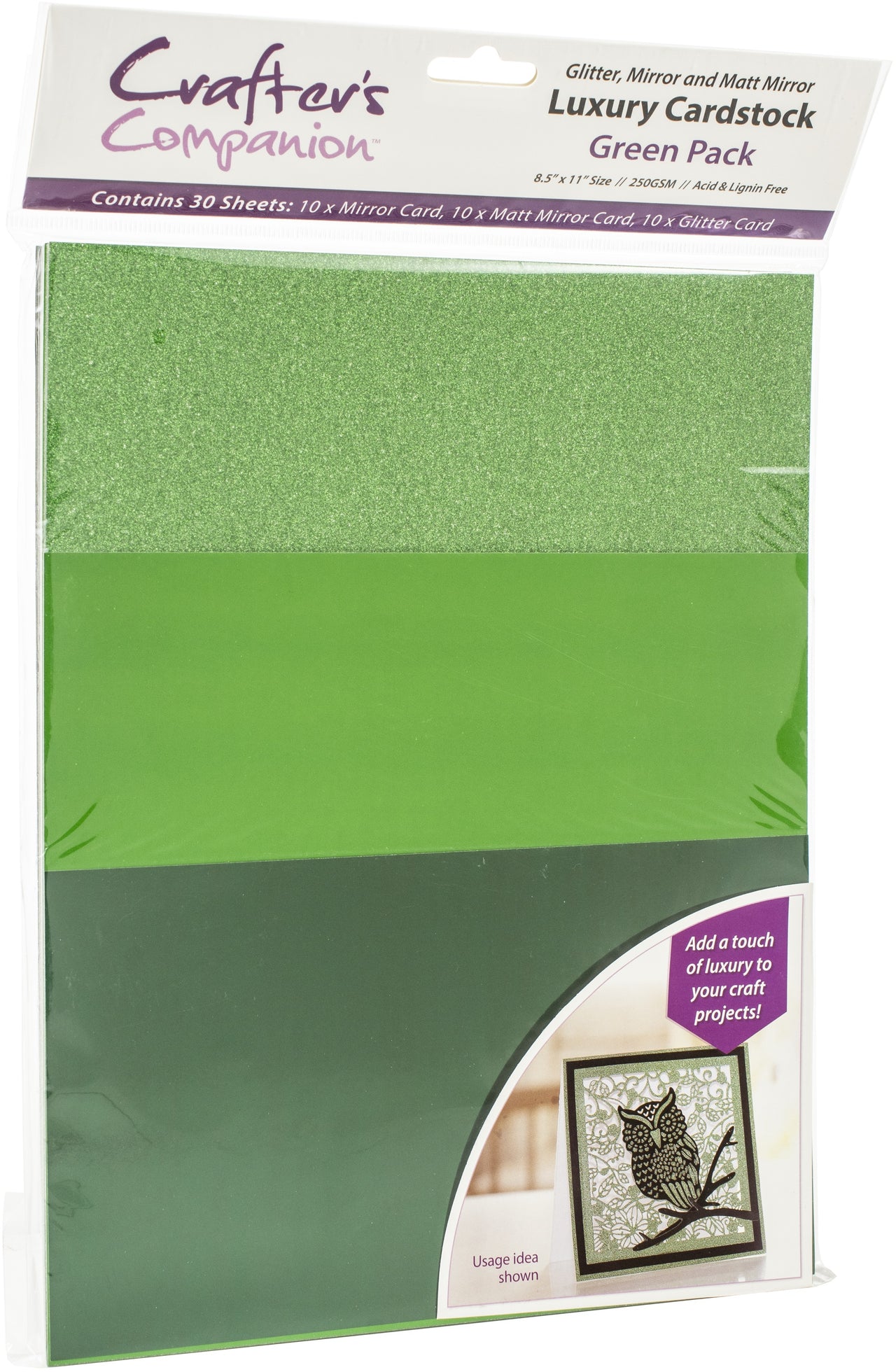 Crafter's Companion Luxury Cardstock Pack - Green