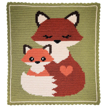 Baby and Mama Fox Blanket
