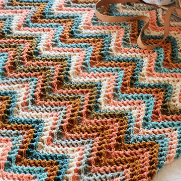 Zigzag Waffle Chevron Blanket