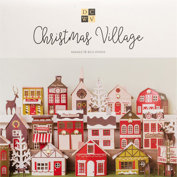 American Crafts DCWV Paper Projects - Christmas Village - Makes 16 Buildings