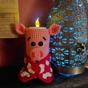 Pig in Blanket LED Candle Holder - Pattern