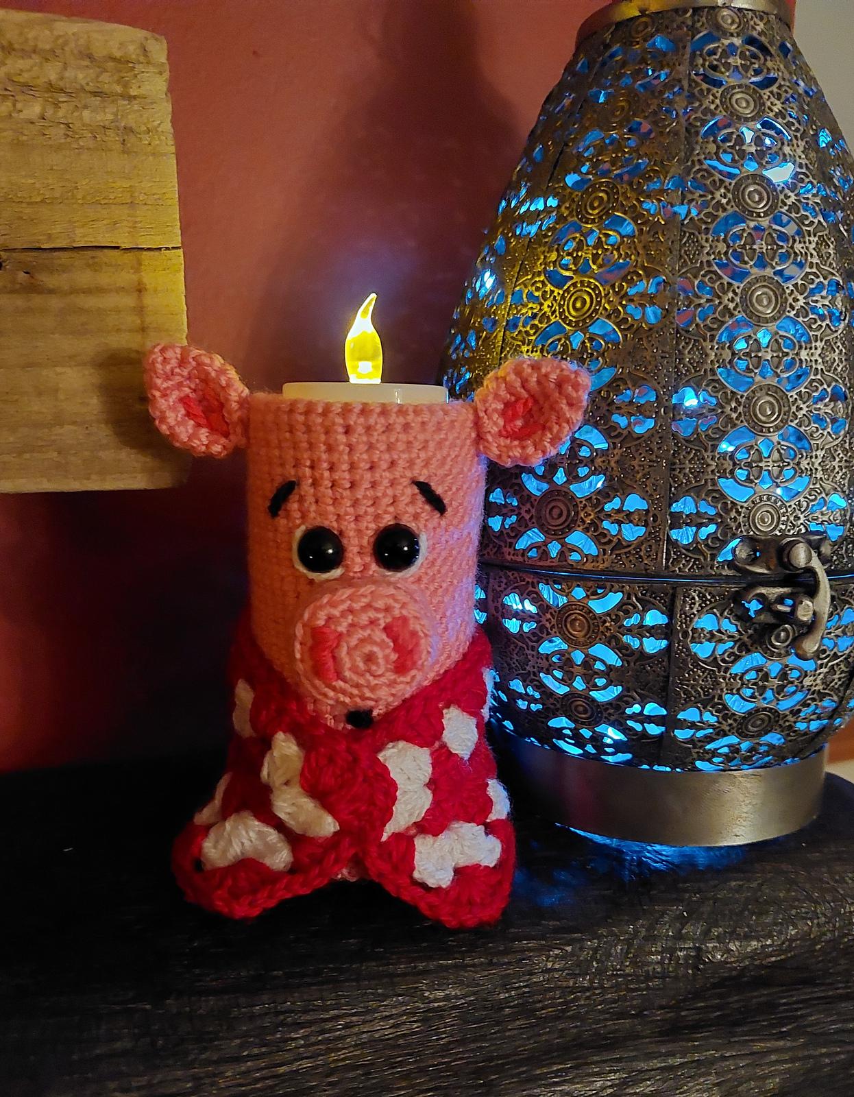 Pig in Blanket LED Candle Holder - Pattern