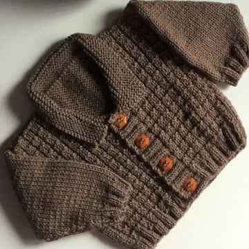 Waffle Stitch Cardigan and Beanie Hat