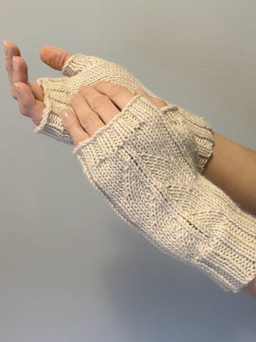 Machine Knit Fly Me To the Moon Mitts