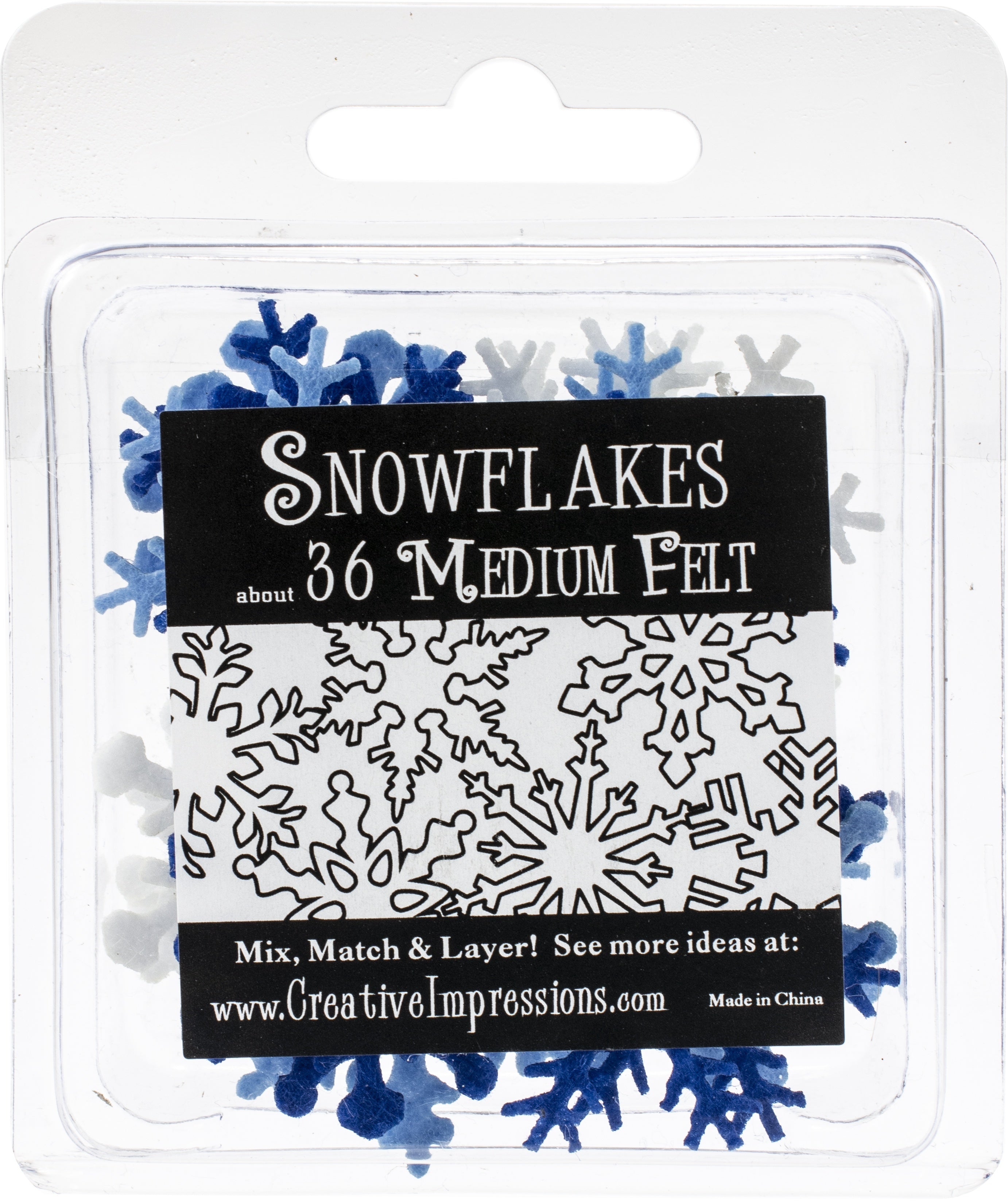 ODDITIES Medium Felt Snowflakes 1.25"