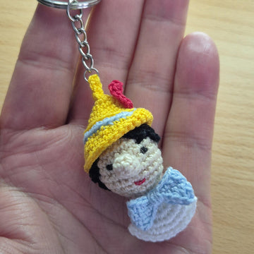 Pinocchio bust keychain