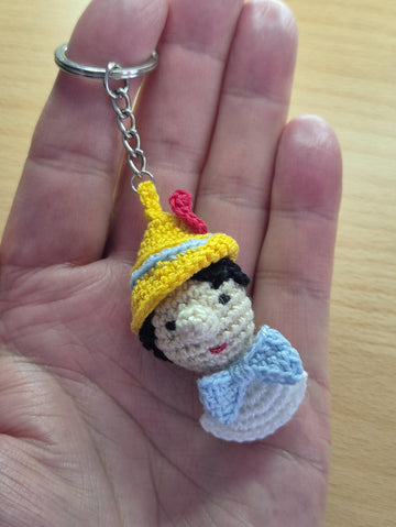 Pinocchio bust keychain