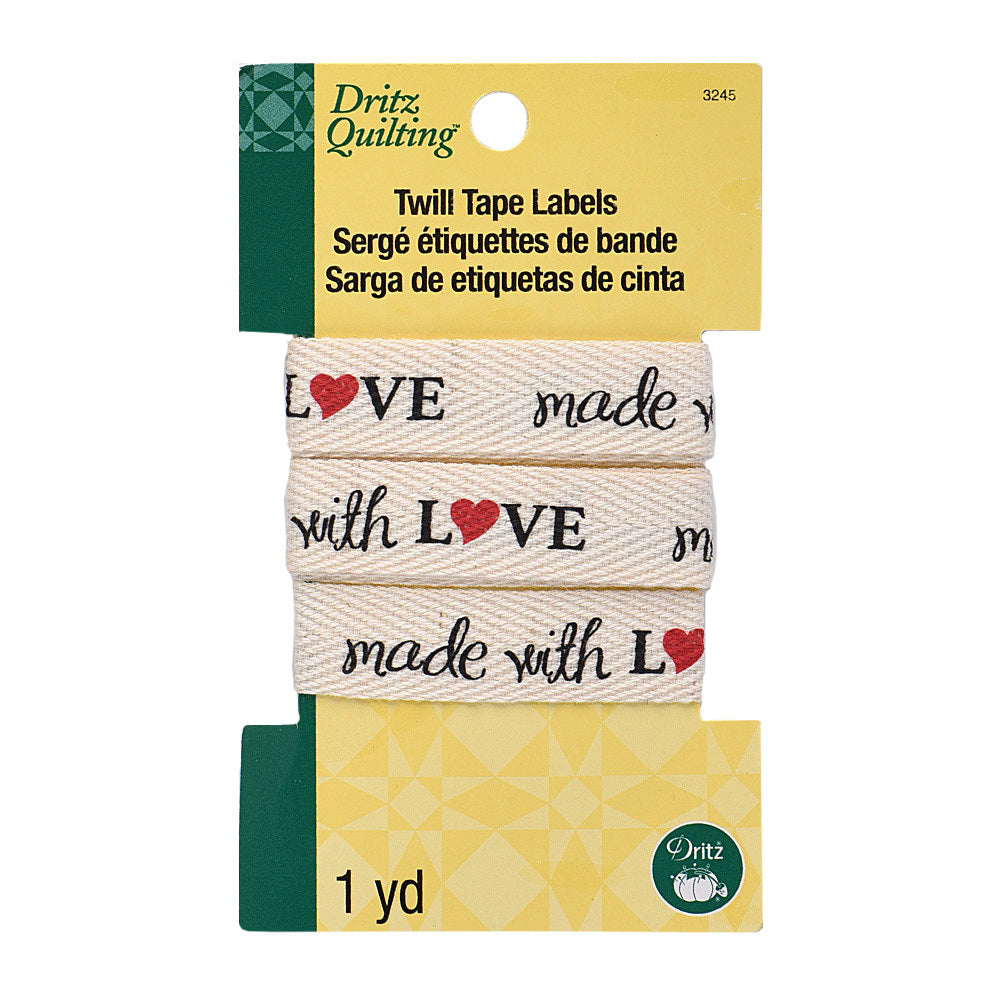 Dritz Quilting Twill Tape Labels 36" - Made With Love