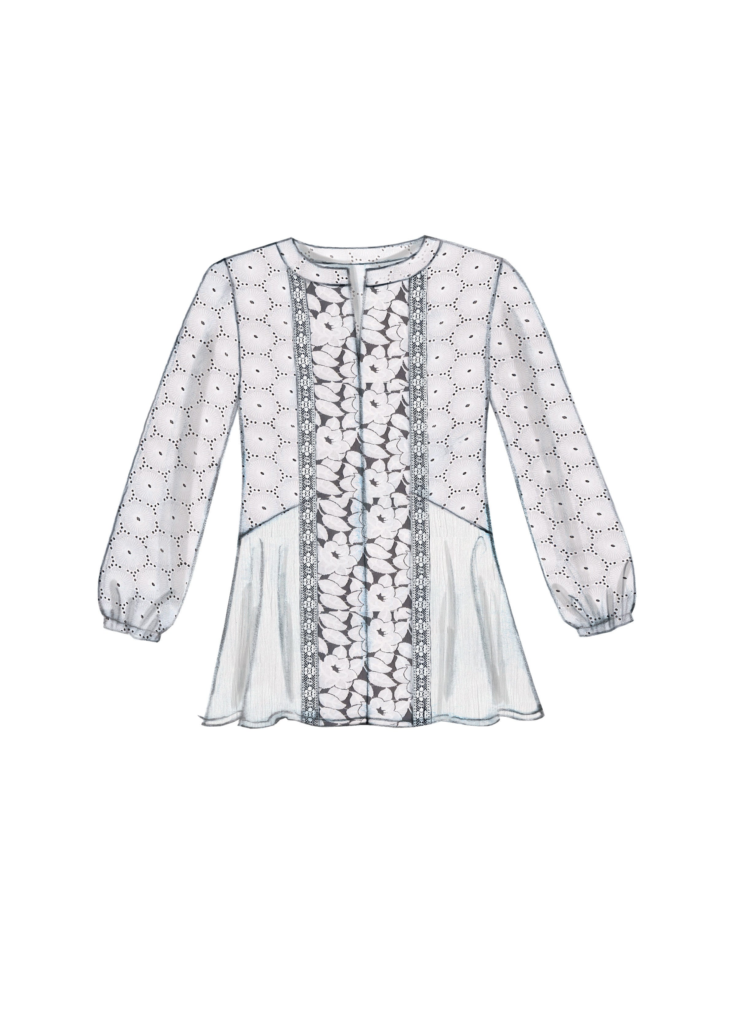 McCall's Misses' Split-Neck, Seam-Detail Tops M7390 - Sewing Pattern