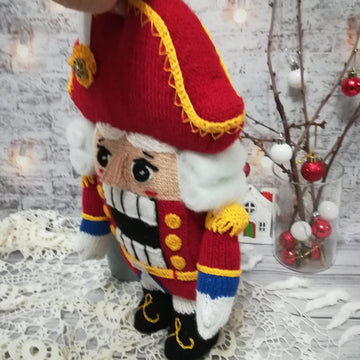 Nutcracker knitting pattern for gift and christmas decor