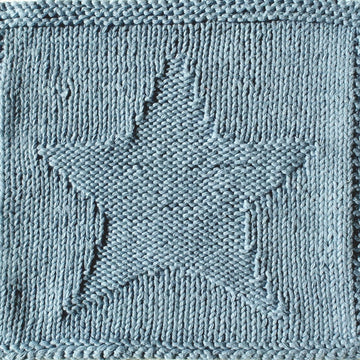 Star knit purl face cloth square