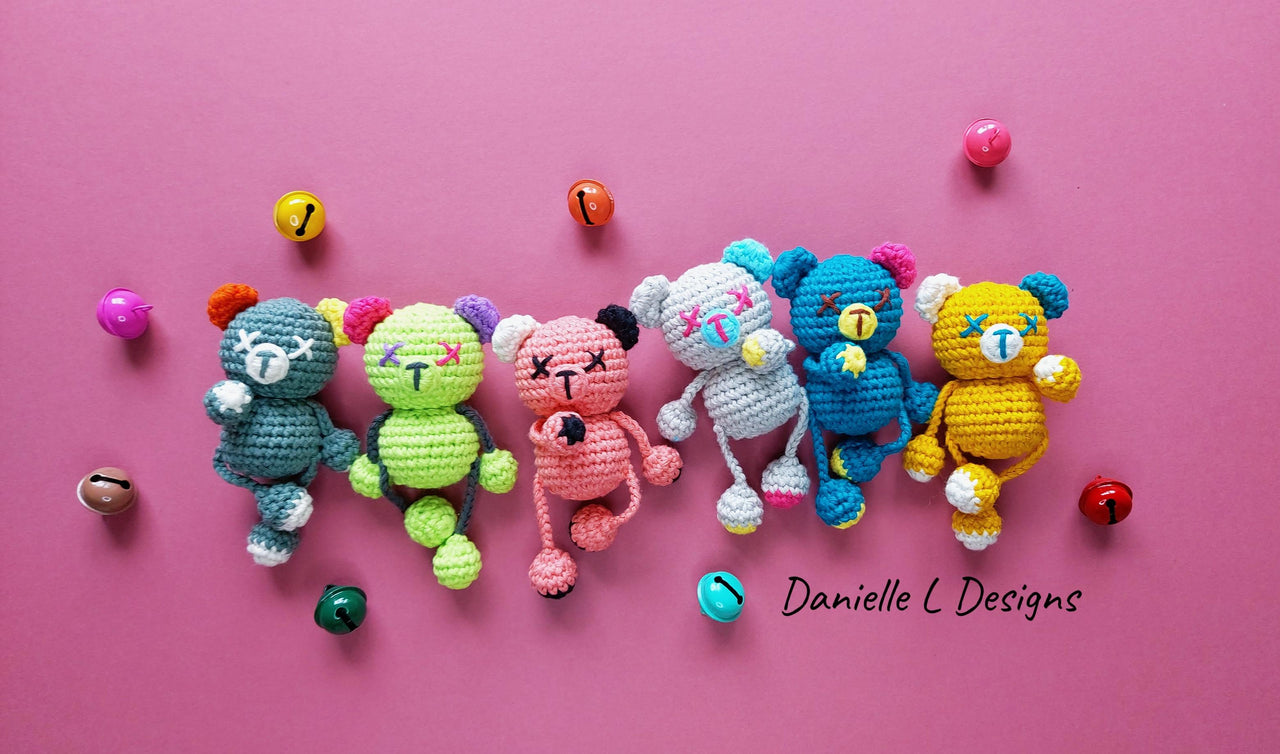Teddy bear amigurumi keychain