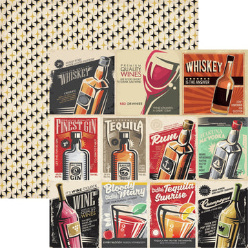 Reminisce Happy Hour Double-Sided Cardstock 12"X12" 25/Pkg - Good Times