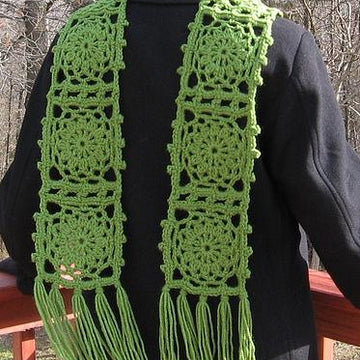 Greensleeves Crocheted Scarf