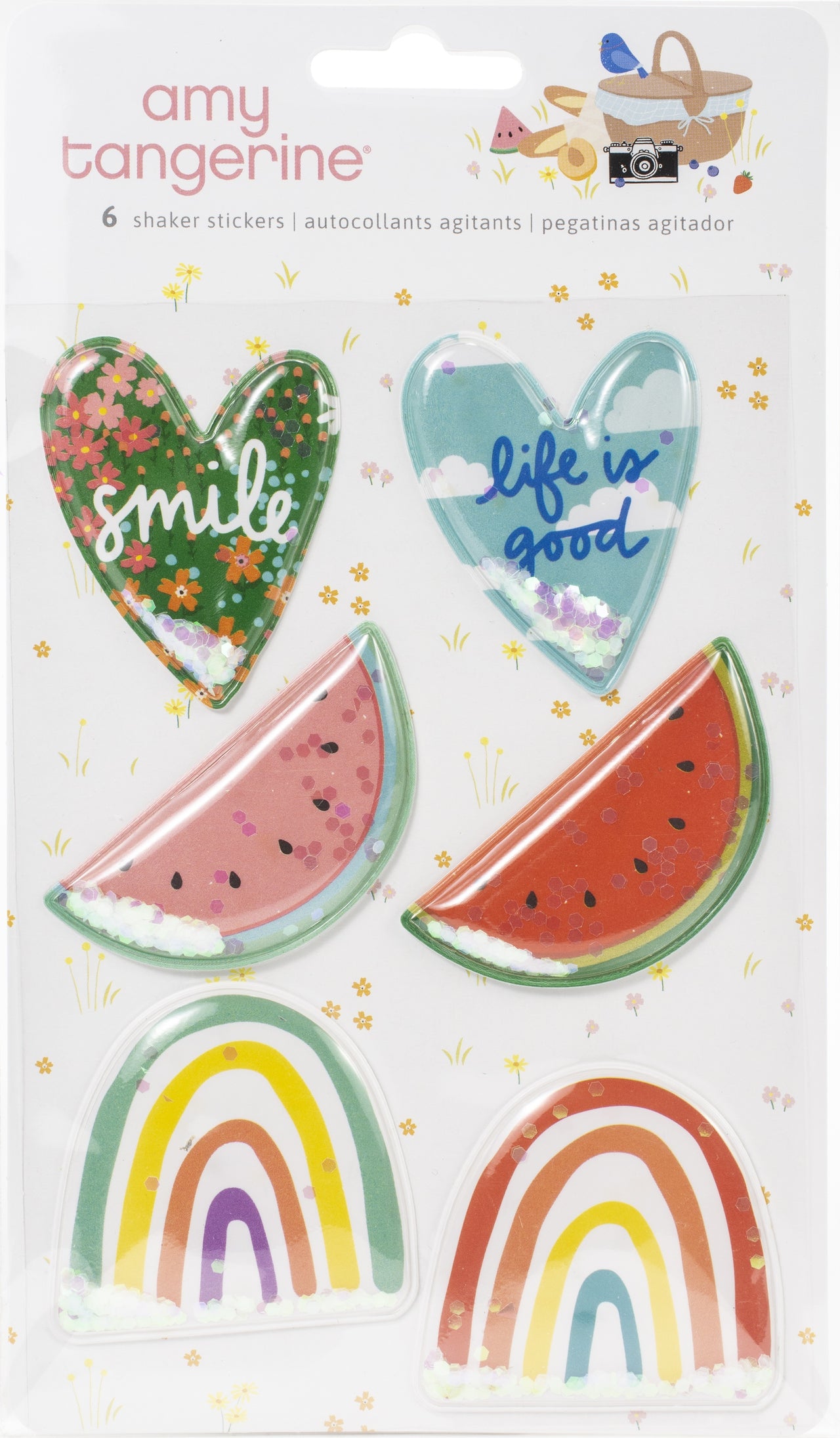 American Crafts Amy Tan Picnic In The Park Shaker Stickers 6/Pkg - 620370