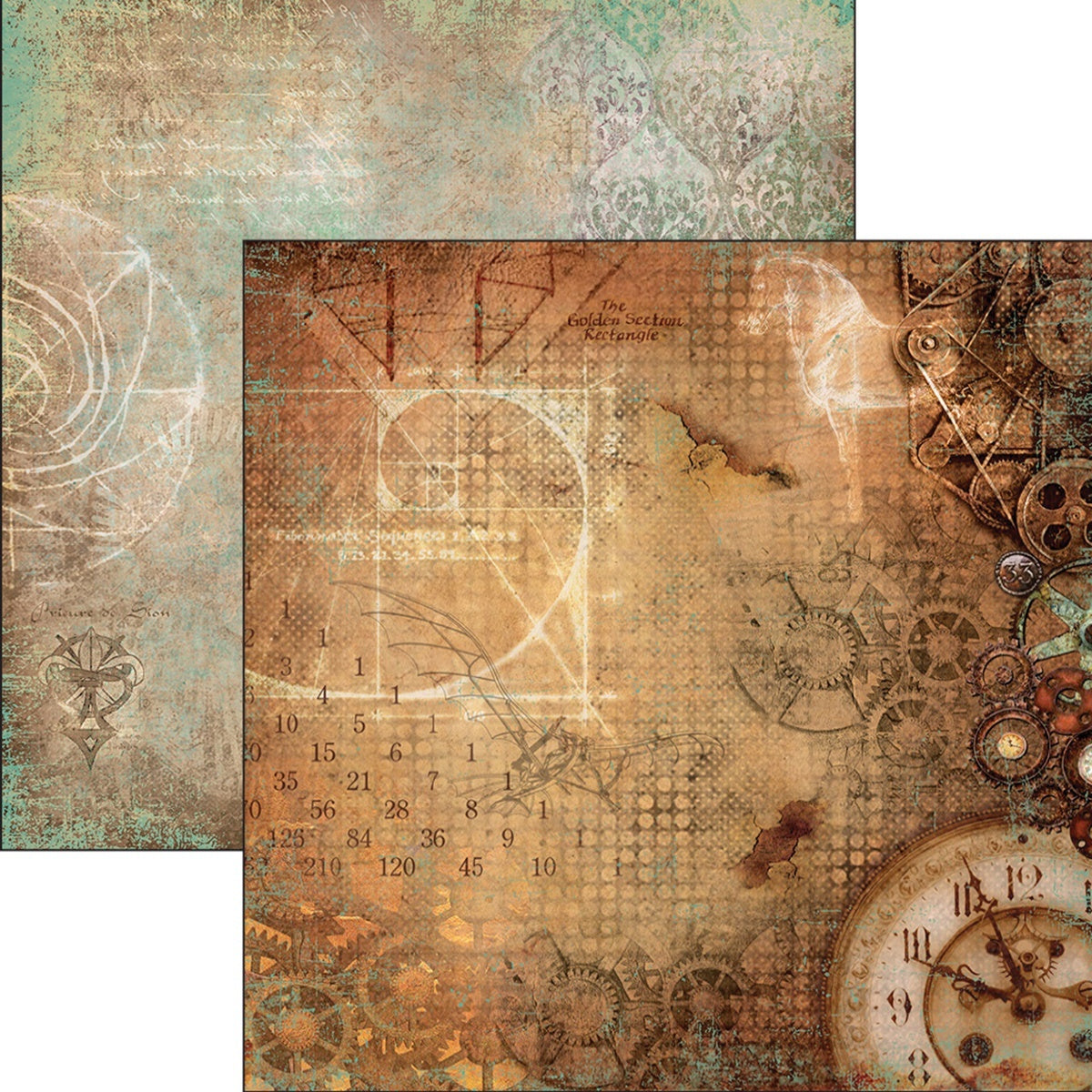 Ciao Bella Double-Sided Cardstock 90lb 12"X11.6" 10/Pkg - La Mente Di Leonardo, Code Leonardo