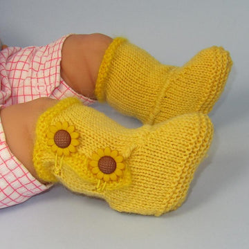 Baby Sunflower Button Booties