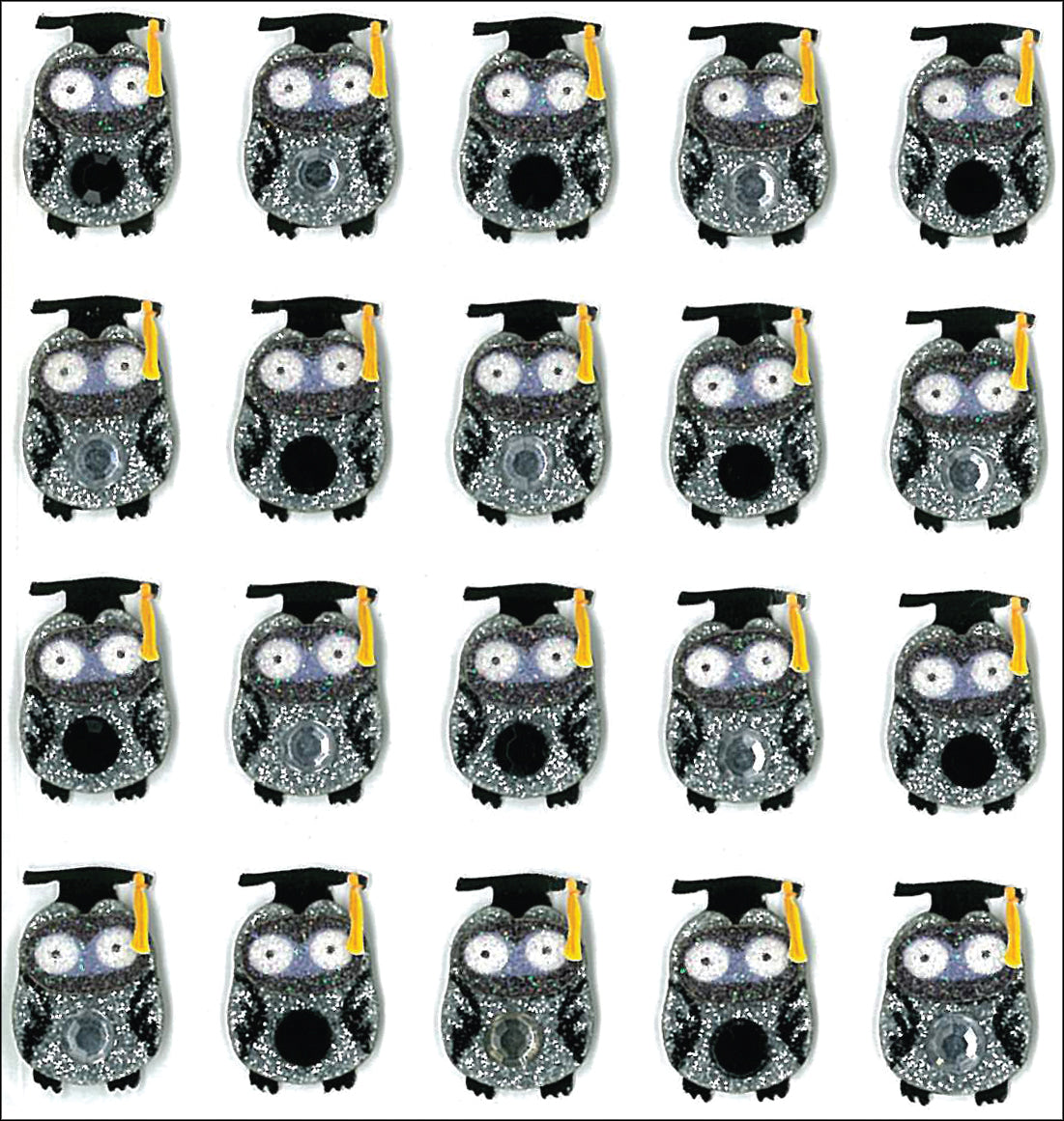 Jolee's Cabochon Dimensional Repeat Stickers - Graduation Owls