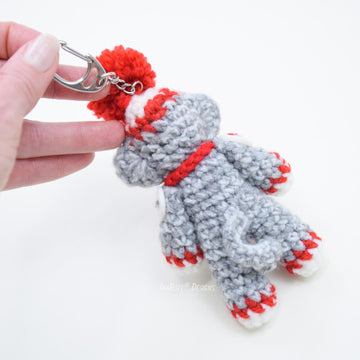 Spunky The Tiny Sock Monkey Keychain