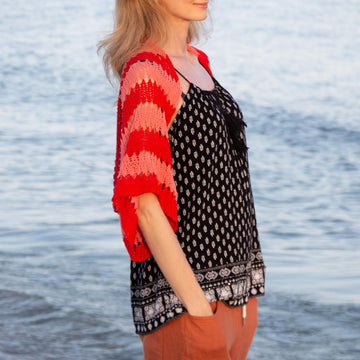Knitting Pattern Bright Boho Summer Shrug