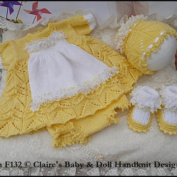 ‘Baby Alice’ Dress Set 16-22” doll/preemie-3m+ baby
