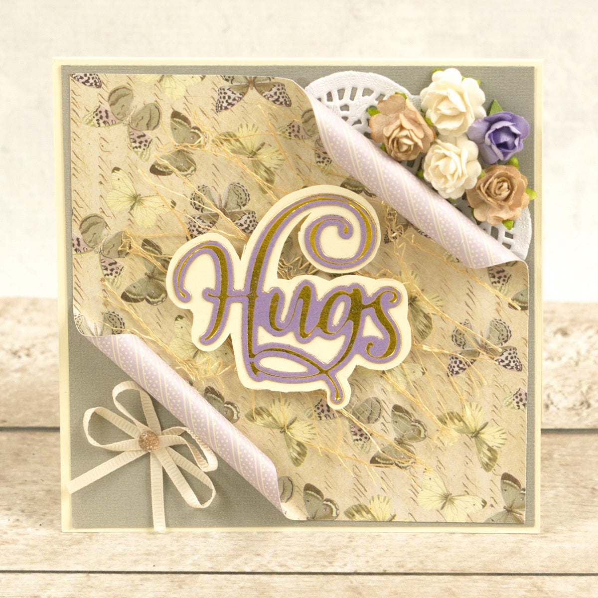 Artdeco Creations Delightful Sentiments Cut, Foil & Emboss Dies - Hugs 2.5"X2.3"